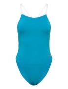 Solid Vback Sport Swimsuits Blue Speedo
