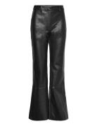 Halifax Pu Flare Pant Bottoms Trousers Leather Leggings-Bukser Black B...