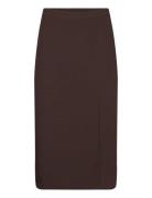 Annali Midi Skirt Knælang Nederdel Brown A-View