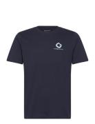 Regular Fit Single Jersey Wave Ches Tops T-Kortærmet Skjorte Navy Know...