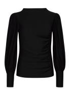 Rifagz Puff Blouse Tops Blouses Long-sleeved Black Gestuz