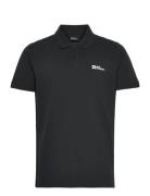 Essential Polo M Sport Polos Short-sleeved Black Jack Wolfskin