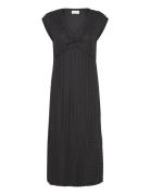 Visolira V-Neck Cap Sleeve Dress Knælang Kjole Black Vila