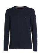 Tommy Logo Long Sleeve Tee Tops T-Langærmet Skjorte Navy Tommy Hilfige...