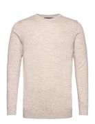 Merino Wool Crew Tops Knitwear Round Necks Cream Clean Cut Copenhagen