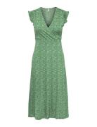 Onlmay S/L Wrap Midi Dress Box Jrs Knælang Kjole Green ONLY