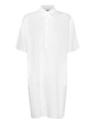 Mmlowana Linen Dress Knælang Kjole White MOS MOSH