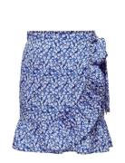 Onlolivia Wrap Skirt Wvn Noos Kort Nederdel Blue ONLY