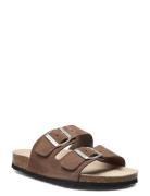 Biaolivia Sandal Suede Flade Sandaler Brown Bianco