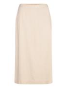 Vmmymilo Hw 7/8 Skirt Wvn Ga Knælang Nederdel Beige Vero Moda