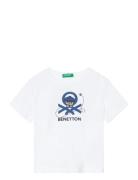 T-Shirt Tops T-Kortærmet Skjorte White United Colors Of Benetton