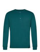 Lounge Henley Cotton Bamboo Tops T-Langærmet Skjorte Navy Panos Empori...