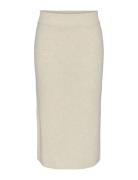 Yasassi Hw Midi Knit Skirt S. Noos Knælang Nederdel White YAS