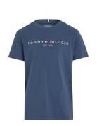 U Corp Logo Ess Tee Ss Tops T-Kortærmet Skjorte Blue Tommy Hilfiger