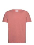 Mouliné O-Neck Tee S/S Tops T-Kortærmet Skjorte Pink Lindbergh