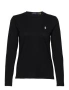 Long-Sleeve Jersey Crewneck Tee Tops T-shirts & Tops Long-sleeved Blac...