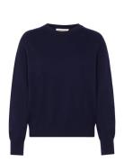 Deliasw Knit Tops Knitwear Jumpers Navy Sofie Schnoor