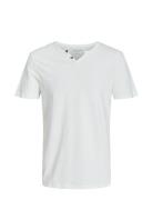 Jjesplit Neck Tee Ss Noos Tops T-Kortærmet Skjorte White Jack & J S