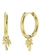 Tropic Hoops Palm Tree Ørestickere Smykker Gold Edblad