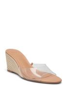 Vinyl Wedge Sandals Sko Med Kilehæl Beige Mango