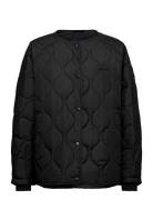 W. Mid Length Quilted Jacket Quiltet Jakke Black Svea