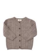 Merino Knitted Cardigan W. Wide Rib Tops Knitwear Cardigans Brown Cope...