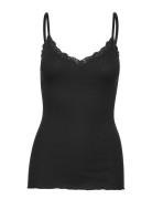 Strap Top Tops T-shirts & Tops Sleeveless Black Rosemunde