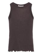 Wool Top Tops T-shirts Sleeveless Brown Rosemunde Kids