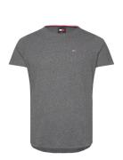 Tjm Slim Jaspe C Neck Tops T-Kortærmet Skjorte Grey Tommy Jeans