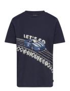 Printed T-Shirt Tops T-Kortærmet Skjorte Navy Tom Tailor