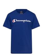 Crewneck T-Shirt Sport T-Kortærmet Skjorte Blue Champion