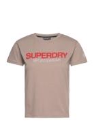 Sportswear Logo Fitted Tee Sport T-shirts & Tops Short-sleeved Beige S...