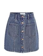 Nmlala Hw Denim Skirt Vi471Mb Kort Nederdel Blue NOISY MAY