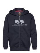 Basic Zip Hoodie Designers Sweatshirts & Hoodies Hoodies Navy Alpha In...