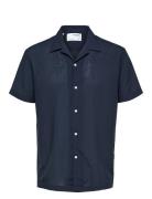 Slhregair Shirt Ss Mix G Camp Tops Shirts Short-sleeved Navy Selected ...