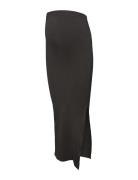 Mlalanis Seamless Al Rib Skirt Hw Noos Lang Nederdel Black Mamalicious