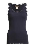 Rwbabette Sl U-Neck Long Lace Top Tops T-shirts & Tops Sleeveless Navy...