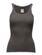 Rwbelle U-Neck Strap Elastic Top Tops T-shirts & Tops Sleeveless Grey ...