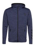 Hmlaston Zip Hoodie Sport Sweatshirts & Hoodies Hoodies Blue Hummel