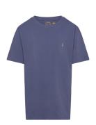 Cotton Jersey Crewneck Tee Tops T-Kortærmet Skjorte Blue Ralph Lauren ...