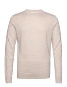 Slhtown Merino Coolmax Knit Crew Noos Tops Knitwear Round Necks Cream ...