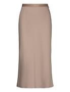 Recycled Cdc Bias Cut Midi Skirt Knælang Nederdel Brown Calvin Klein