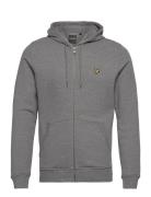 Zip Through Hoodie Tops Sweatshirts & Hoodies Hoodies Grey Lyle & Scot...