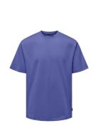 Onsfred Life Rlx Ss Tee Noos Tops T-Kortærmet Skjorte Blue ONLY & SONS