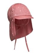 Sun Hat W. String Solhat Pink En Fant