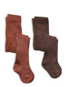 Stocking - Rib  Tights Brown Minymo