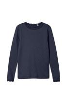 Nkflitte Ls Xsl Top Noos Tops T-shirts Long-sleeved T-Skjorte Blue Nam...