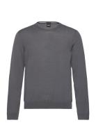 Leno-P Tops Knitwear Round Necks Grey BOSS