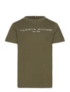 U Corp Logo Ess Tee Ss Tops T-Kortærmet Skjorte Green Tommy Hilfiger