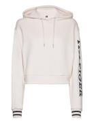 Reg Monotype Slv Crop Hoodie Tops Sweatshirts & Hoodies Hoodies White ...